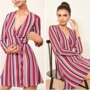 NEW REFORMATION Gjenlina Wrap Mini Dress